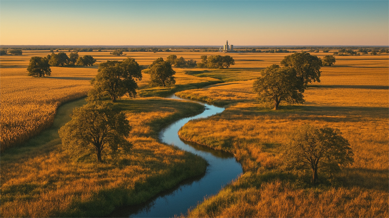 Open Illinois land access road near Will County